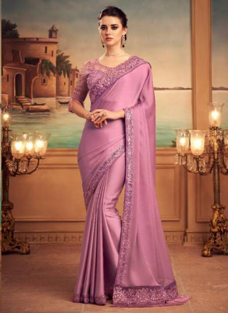 Light Pink Colour TFH SILVER SCREEN 15th EDITION Fancy Heavy Party Wear Mix Silk Stylish Designer Saree Collection 25009